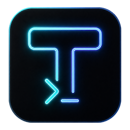 Termica icon — a neon T over a terminal prompt